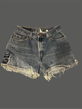 Urban Outfitters Women’s Frayed Hem Denim Shorts - Blue